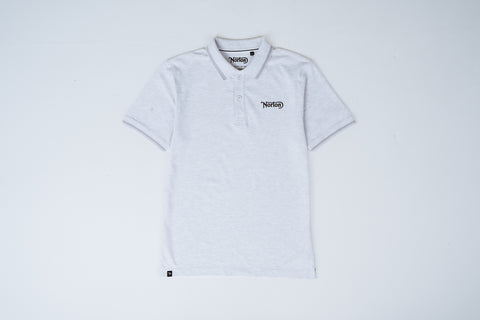 Light Grey Short Sleeve Polo with Logo On Chest - Unisex