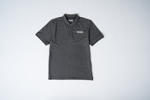 Dark Grey Short Sleeve Polo with Logo On Chest - Unisex
