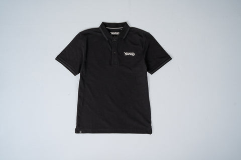 Black Short Sleeve Polo with Logo On Chest- Unisex