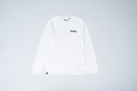 White Long Sleeve Tee With Front and Back Logos - Unisex