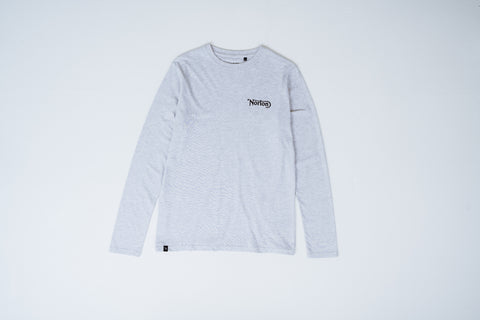Light Grey Long Sleeve Tee With Front and Back Logos - Unisex