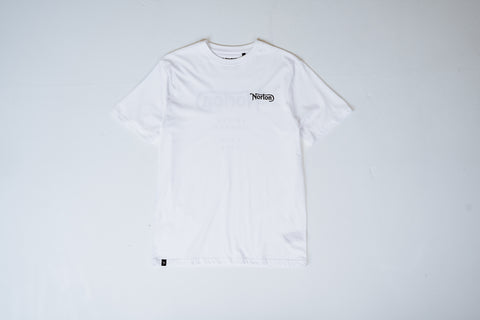 White Short Sleeve Tee With Front and Back Logos - Unisex