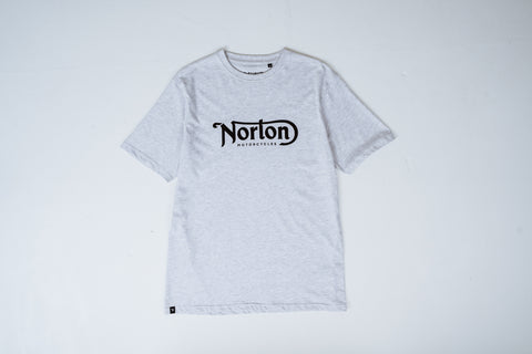 Light Grey Short Sleeve Tee With Large Norton Logo - Unisex