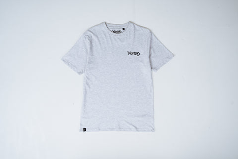 Light Grey Short Sleeve Tee With Front and Back Logos - Unisex