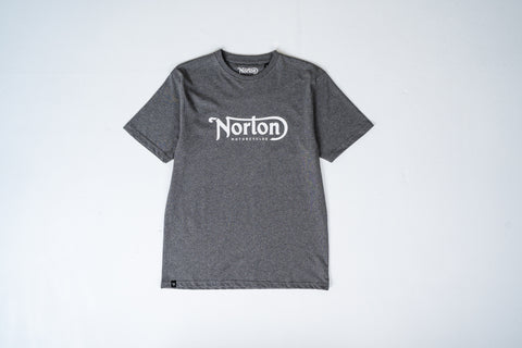 Dark Grey Short Sleeve Tee With Large Norton Logo - Unisex