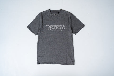Dark Grey Short Sleeve Tee With Large Norton Outline Logo - Unisex