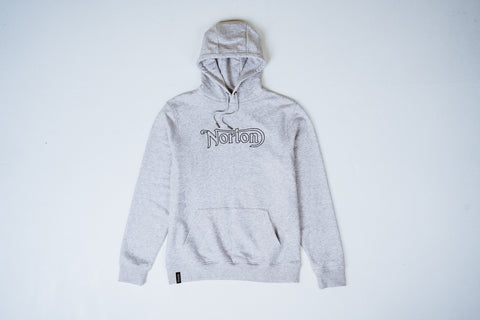 Light Grey Hoodie With Norton Outline Logo - Unisex