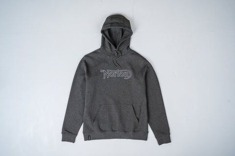 Dark Grey Hoodie With Norton Outline Logo - Unisex