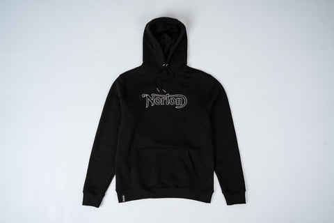 Black Hoodie With Norton Outline Logo- Unisex