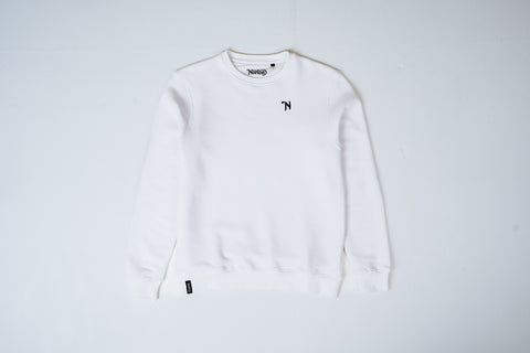 White Sweatshirt with Front And Back Logos - Unisex