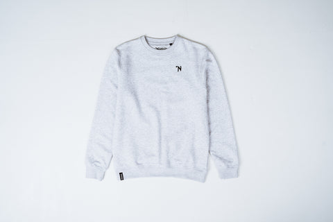 Light Grey Sweatshirt with Front And Back Logos - Unisex