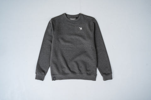 Dark Grey Sweatshirt with Front And Back Logos - Unisex