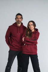 Burgundy Hoodie With Logo On Arm - Unisex