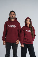 Burgundy Hoodie With Large Printed Logo - Unisex