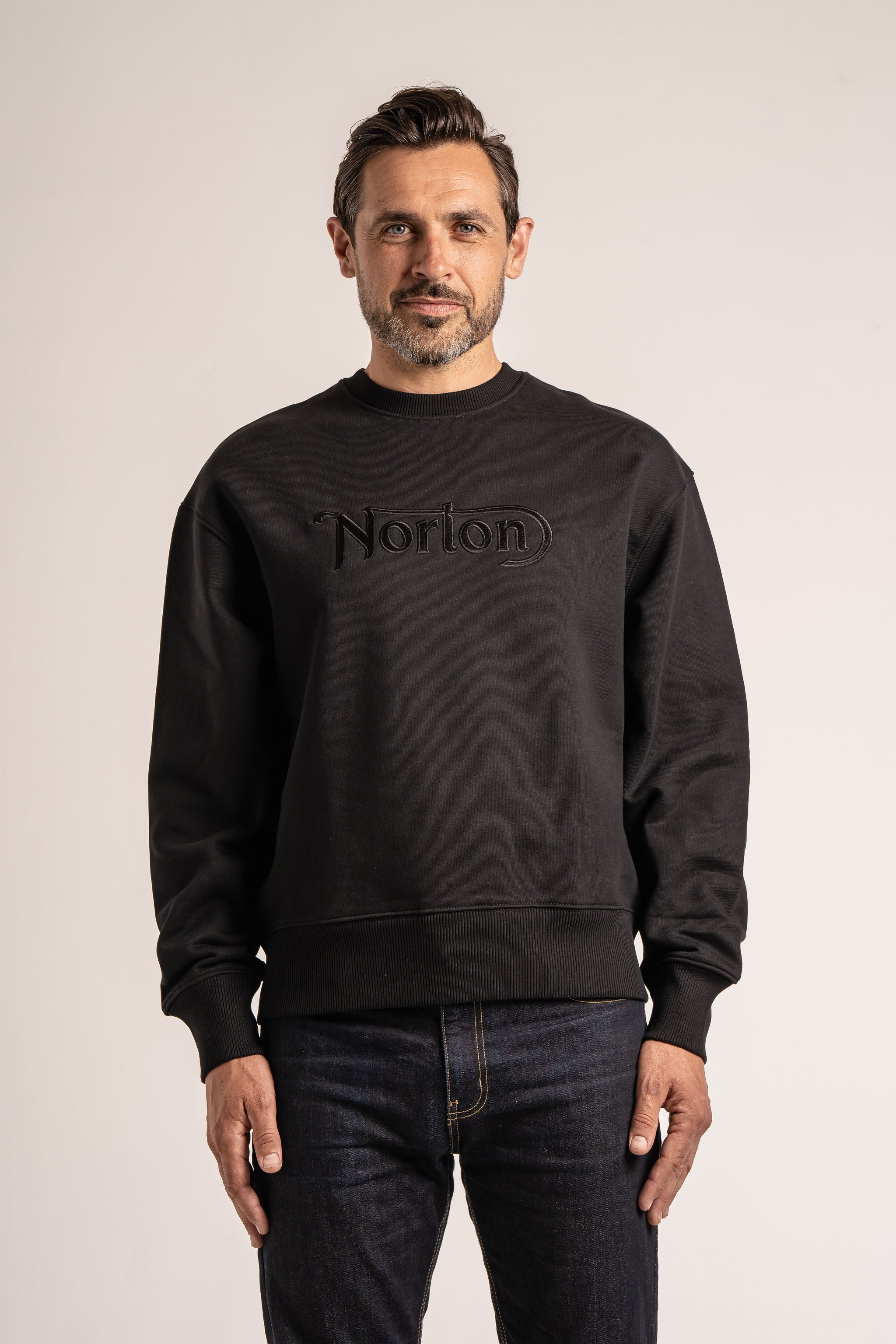 【国産定番】Vintage Norton Sweat Shirt 染込 霜降グレー モーター トップス