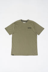 Khaki Short Sleeve Tee With Front And Back Logos - Unisex