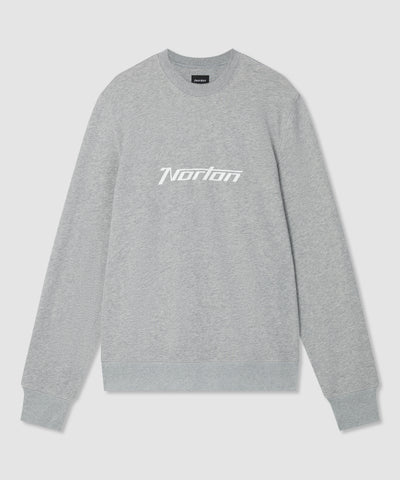 Mittelstarkes Sweatshirt in Grau Meliert mit Aufgedrucktem Brustlogo
