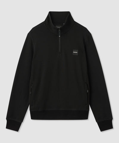 Mittelstarkes Sweatshirt in Schwarz mit Viertel-Zip