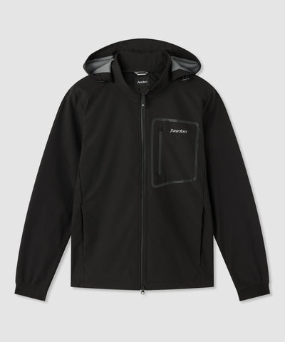 Schwarze Wasserabweisende Softshelljacke
