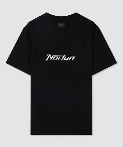 T-shirt nero con logo stampato sul petto