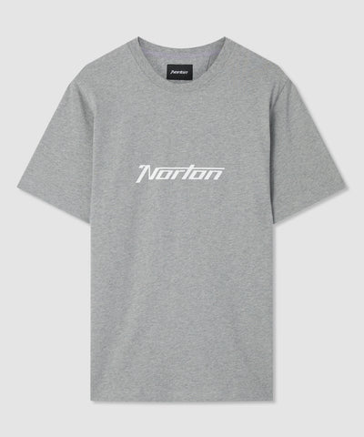 T-shirt grigio mélange con logo stampato sul petto