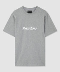 T-shirt grigio mélange con logo stampato sul petto