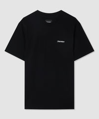 Black Cotton T-Shirt with Printed Front & Back Logo
