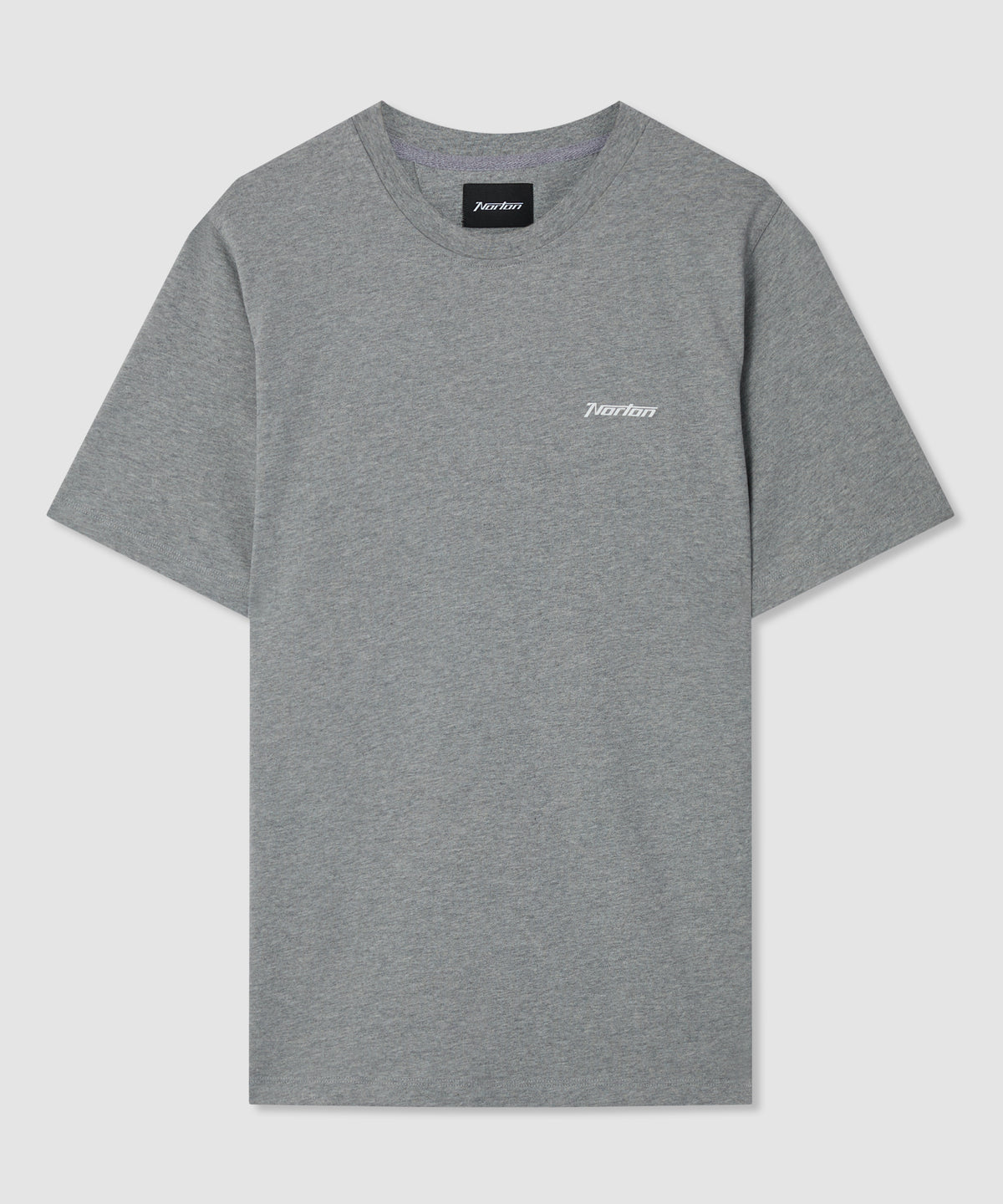 Grey Marl Cotton T-Shirt with Printed Front & Back Logo – Norton Online ...