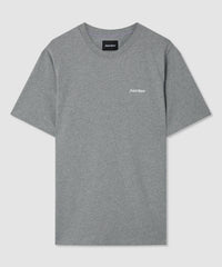 Grey Marl Cotton T-Shirt with Printed Front & Back Logo