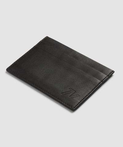 Black Leather Card Holder with Norton Logo