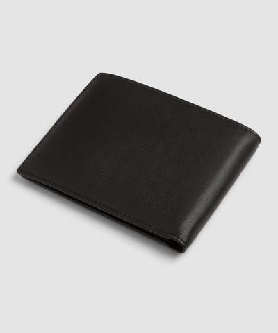Black Bifold Leather Wallet with Norton Logo