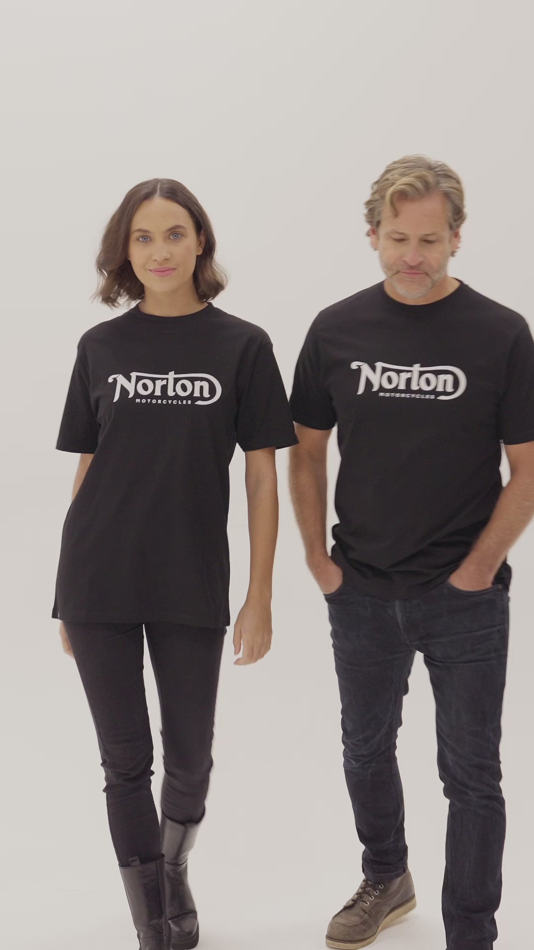 Black Short Sleeve Tee With Large Norton Logo - Unisex