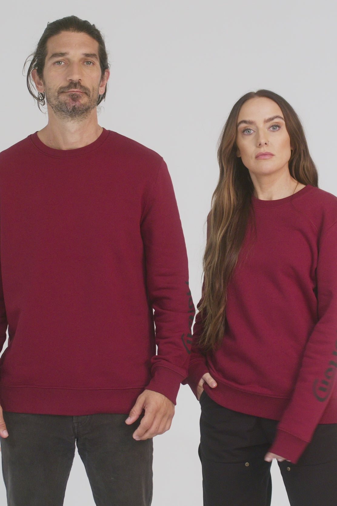 Burgundy Sweatshirt With Logo On Arm - Unisex – Norton Online Store