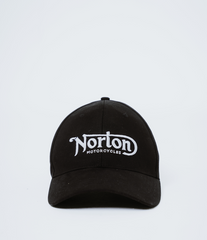 Black Norton Motorcycles Cap with White Embroidery